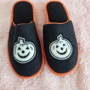 Halloween Jack-O-Lantern Slip-on Slippers Size 7/8